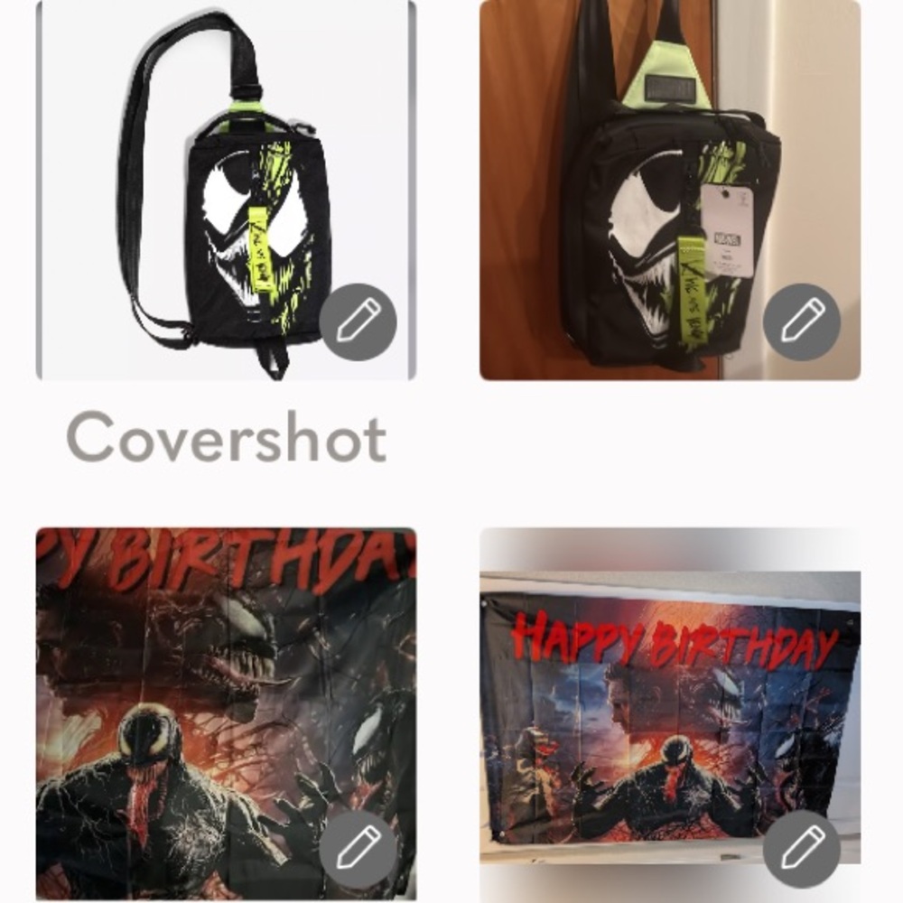 Venom Split Face double sided sling bag NWT+ venom happy birthday banner 40 x 60
